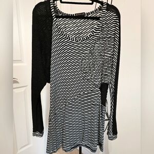 Black and‎ White Striped Long Sweater